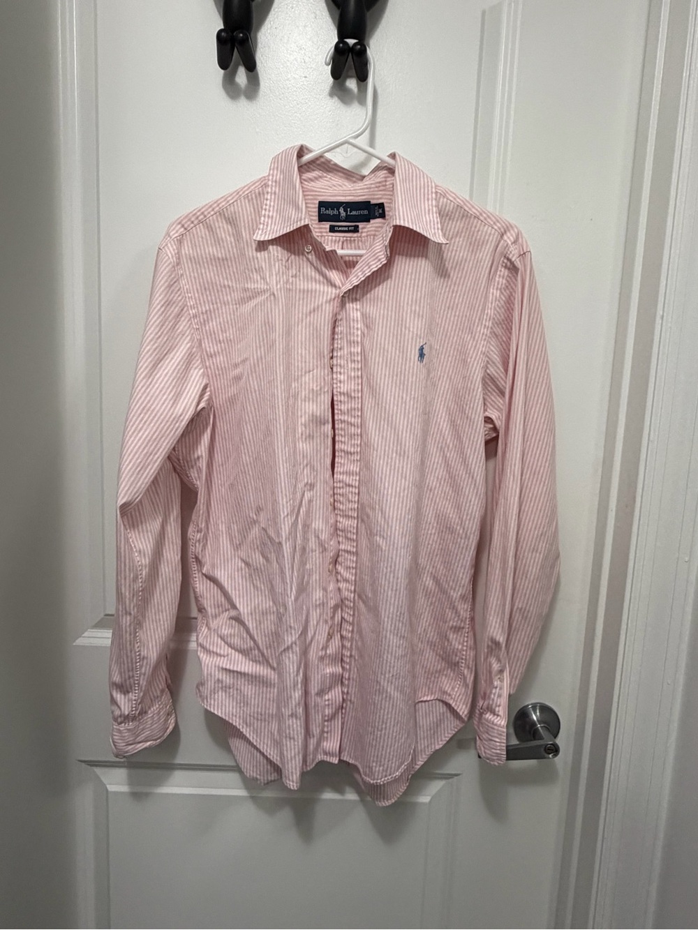 Ralph Lauren Pink and White Striped Men's Dress Shirt
